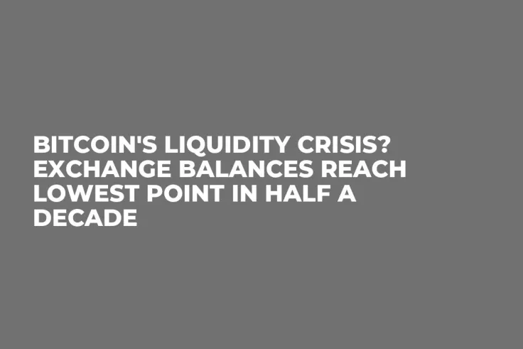 Bitcoin's Liquidity Crisis? Exchange Balances Reach Lowest Point in Half a Decade