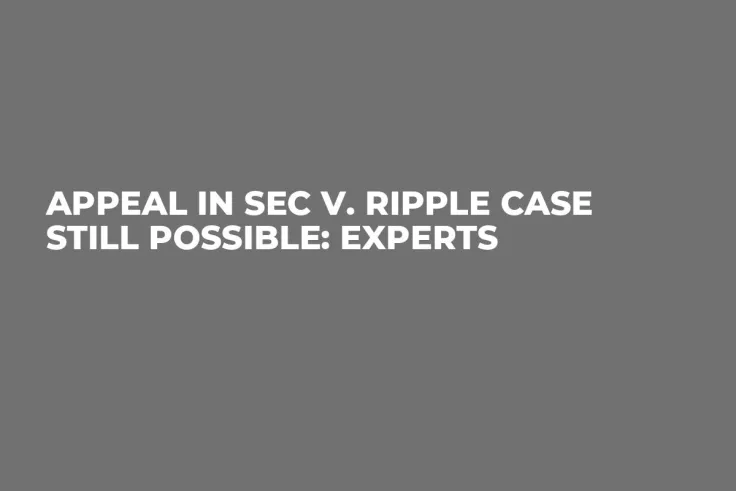 Appeal in SEC v. Ripple Case Still Possible: Experts