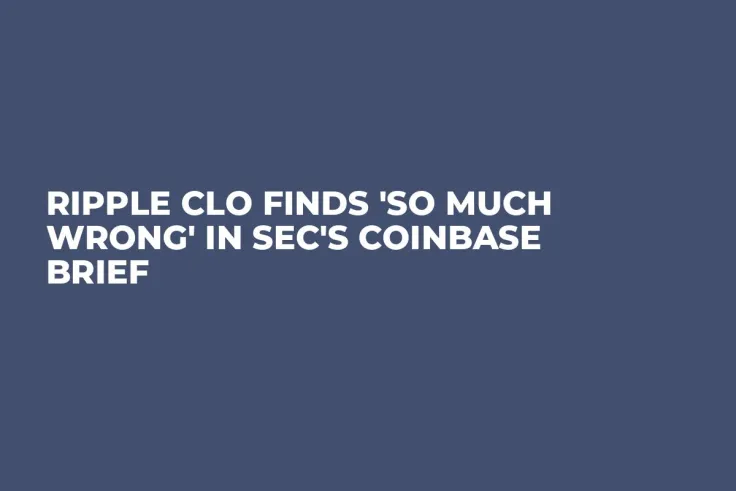 Ripple CLO Finds 'So Much Wrong' in SEC's Coinbase Brief