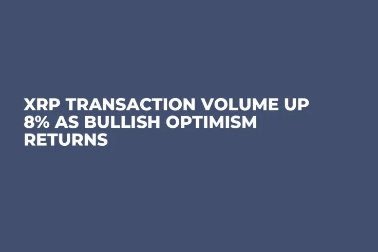 XRP Transaction Volume up 8% as Bullish Optimism Returns