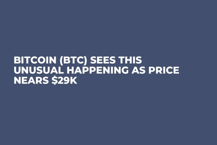 Bitcoin (BTC) Sees This Unusual Happening as Price Nears $29K