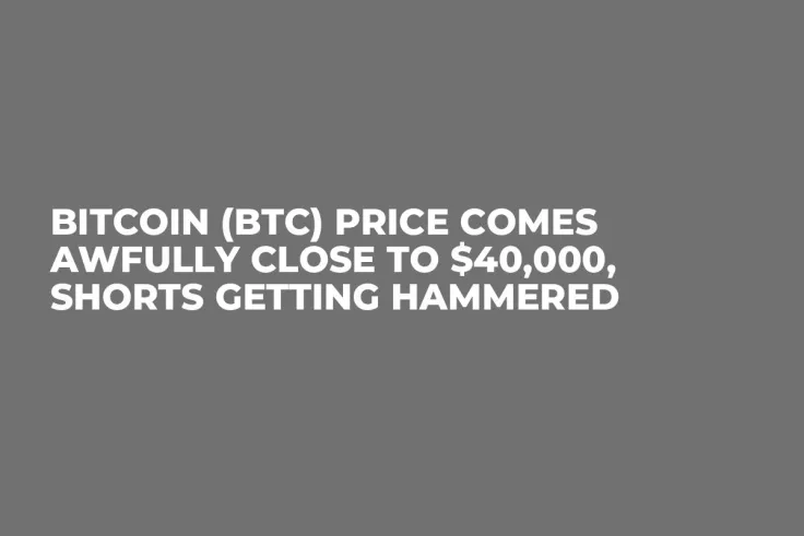 Bitcoin (BTC) Price Comes Awfully Close to $40,000, Shorts Getting Hammered