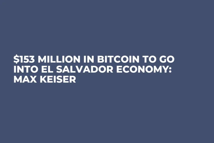 $153 Million in Bitcoin to Go into El Salvador Economy: Max Keiser