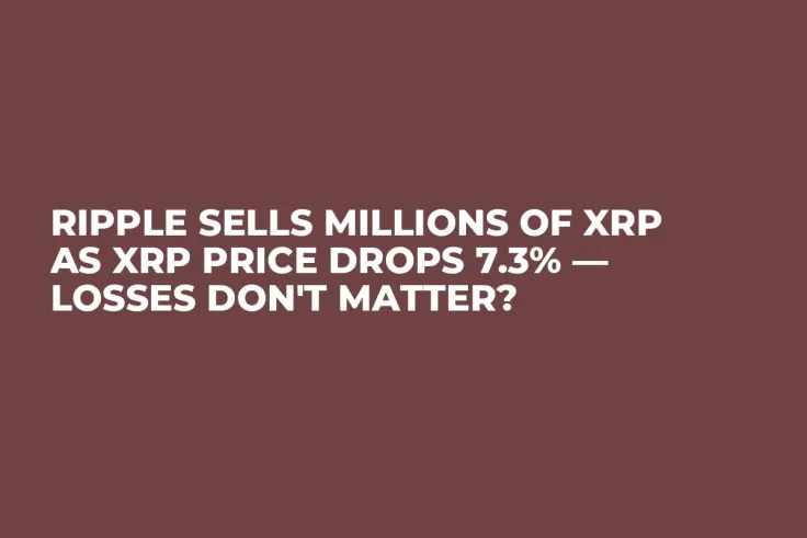 Ripple Sells Millions of XRP as XRP Price Drops 7.3% — Losses Don't Matter?