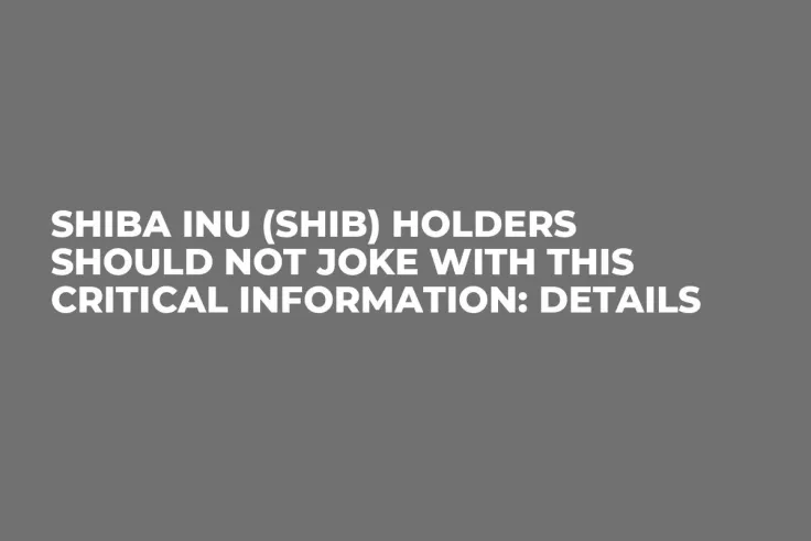 Shiba Inu (SHIB) Holders Should Not Joke With This Critical Information: Details