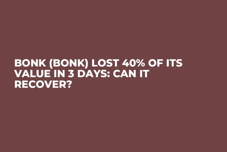 Bonk (BONK) Lost 40% of Its Value in 3 Days: Can It Recover?
