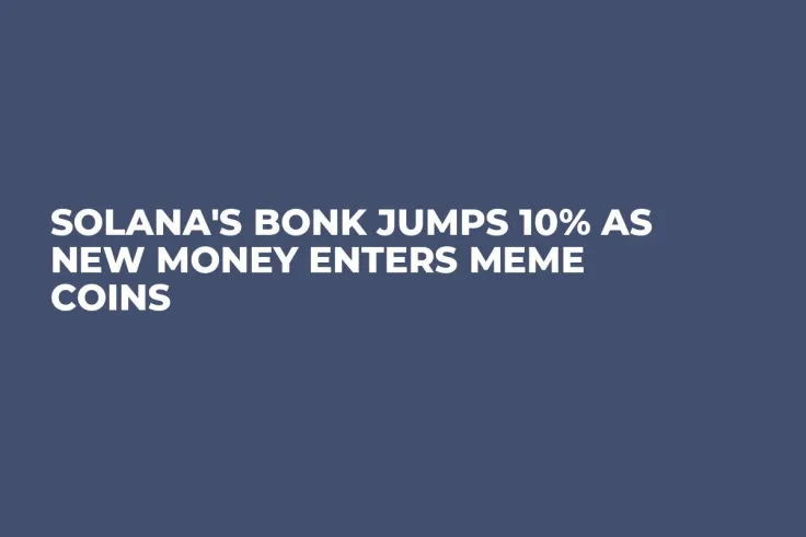 Solana's BONK Jumps 10% as New Money Enters Meme Coins
