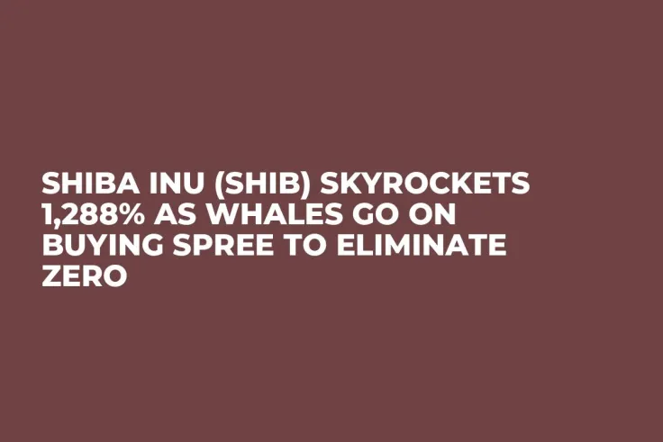 Shiba Inu (SHIB) Skyrockets 1,288% as Whales Go on Buying Spree to Eliminate Zero