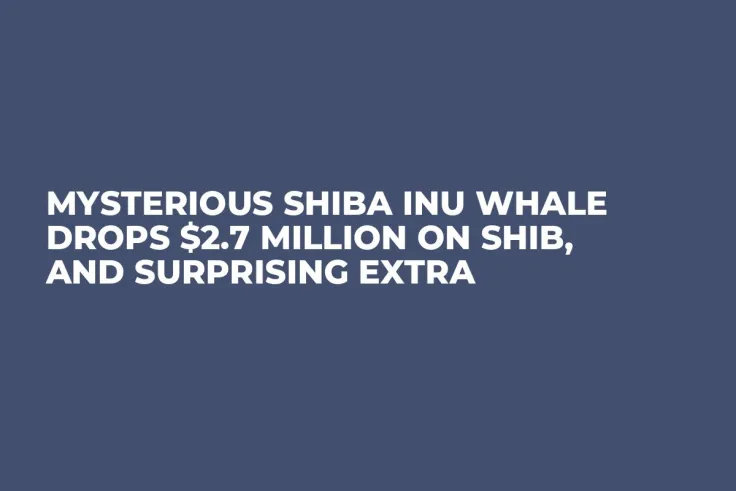 Mysterious Shiba Inu Whale Drops $2.7 Million on SHIB, and Surprising Extra