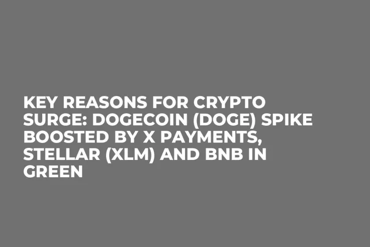 Key Reasons for Crypto Surge: Dogecoin (DOGE) Spike Boosted by X Payments, Stellar (XLM) and BNB in Green