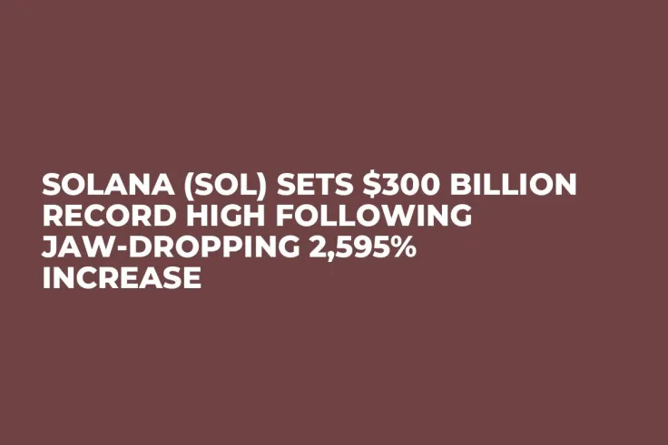 Solana (SOL) Sets $300 Billion Record High Following Jaw-Dropping 2,595% Increase