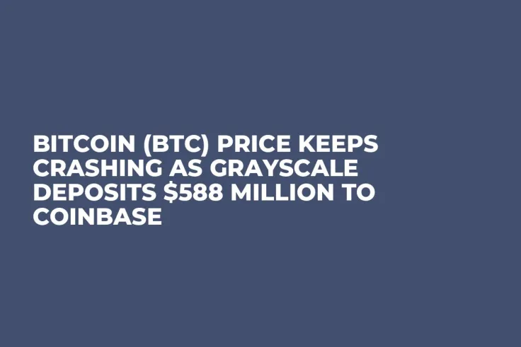 Bitcoin (BTC) Price Keeps Crashing as Grayscale Deposits $588 Million to Coinbase 