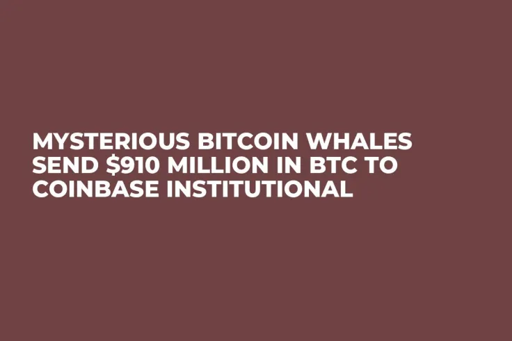 Mysterious Bitcoin Whales Send $910 Million in BTC to Coinbase Institutional