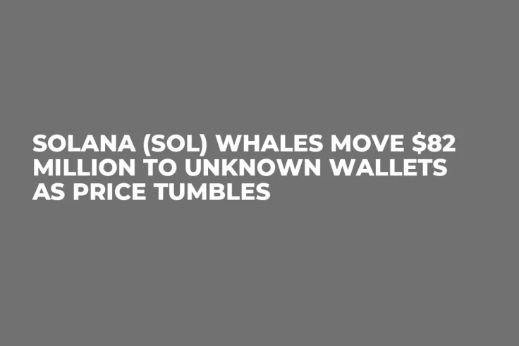 Solana (SOL) Whales Move $82 Million to Unknown Wallets as Price Tumbles