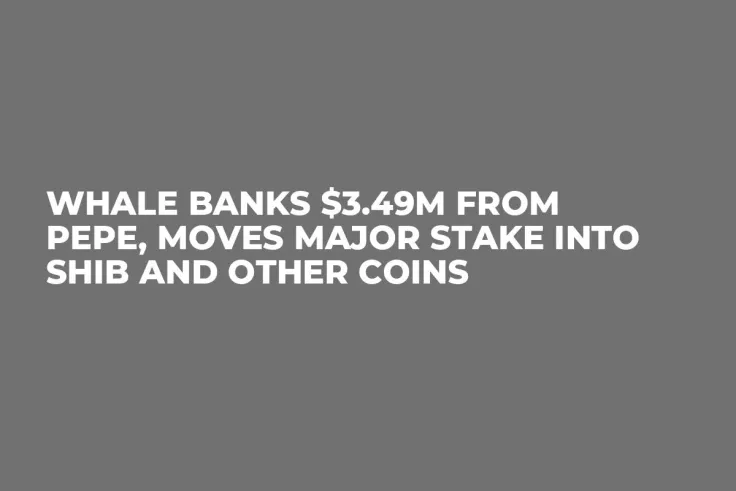 Whale Banks $3.49M from PEPE, Moves Major Stake into SHIB and Other Coins