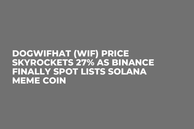 Dogwifhat (WIF) Price Skyrockets 27% as Binance Finally Spot Lists Solana Meme Coin