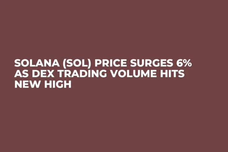 Solana (SOL) Price Surges 6% as DEX Trading Volume Hits New High