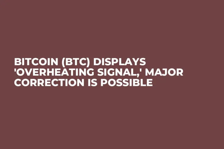 Bitcoin (BTC) Displays 'Overheating Signal,' Major Correction is Possible