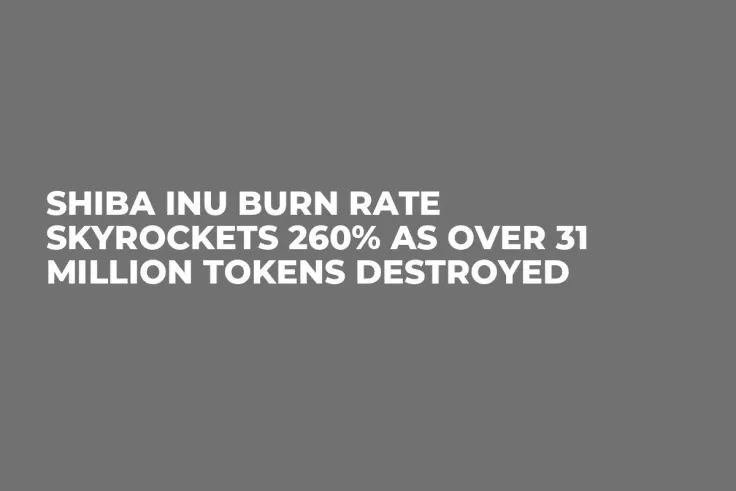 Shiba Inu Burn Rate Skyrockets 260% as Over 31 Million Tokens Destroyed
