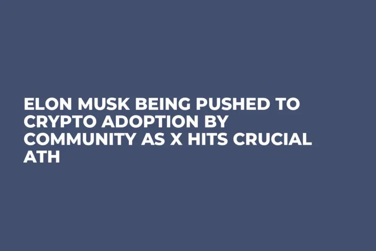 Elon Musk Being Pushed to Crypto Adoption By Community As X Hits Crucial ATH
