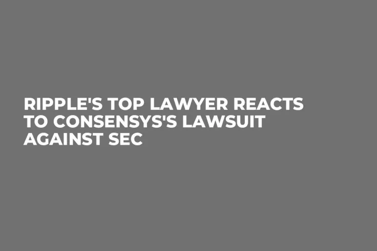 Ripple's Top Lawyer Reacts to Consensys's Lawsuit Against SEC  