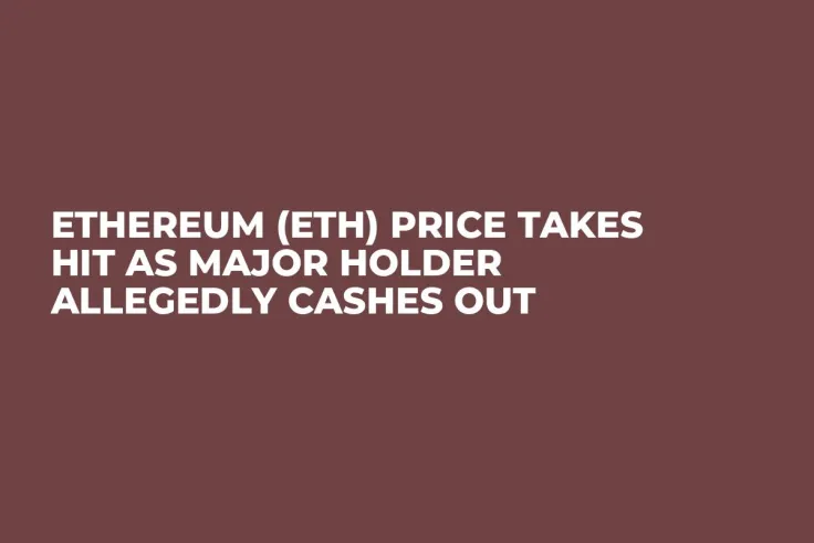 Ethereum (ETH) Price Takes Hit as Major Holder Allegedly Cashes Out