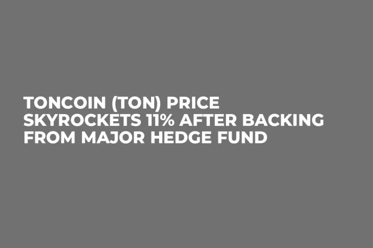 Toncoin (TON) Price Skyrockets 11% After Backing From Major Hedge Fund
