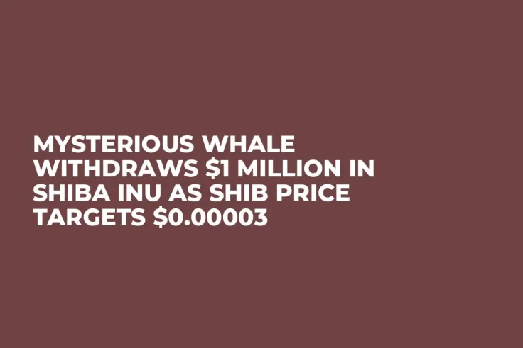 Mysterious Whale Withdraws $1 Million in Shiba Inu as SHIB Price Targets $0.00003