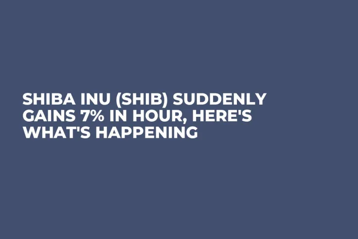 Shiba Inu (SHIB) Suddenly Gains 7% in Hour, Here's What's Happening
