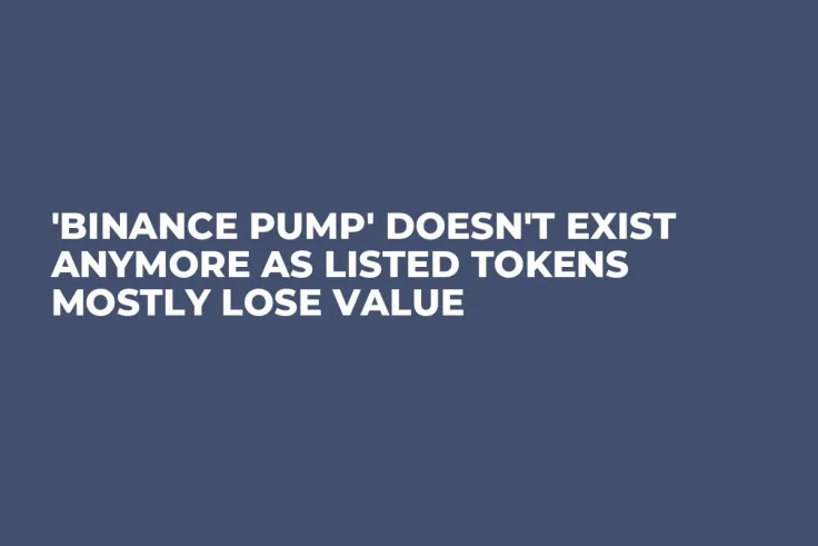 'Binance Pump' Doesn't Exist Anymore as Listed Tokens Mostly Lose Value