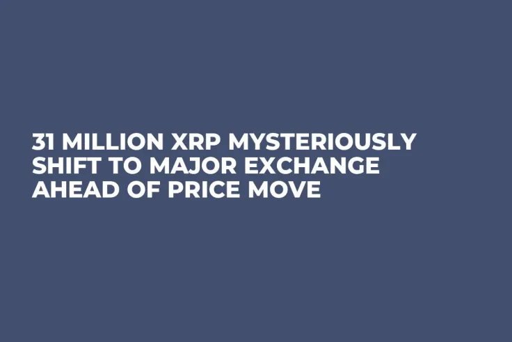 31 Million XRP Mysteriously Shift to Major Exchange Ahead of Price Move