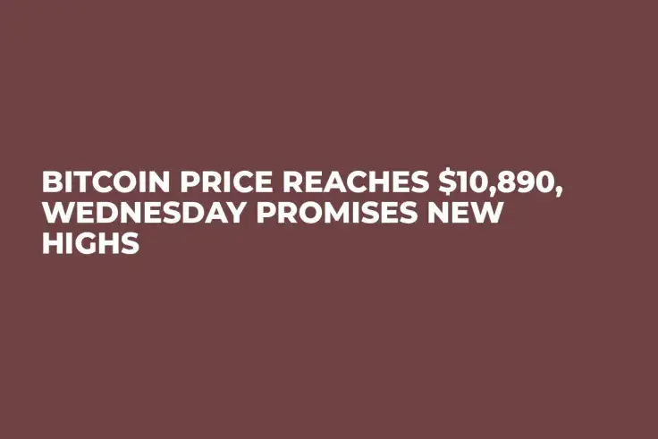 Bitcoin Price Reaches $10,890, Wednesday Promises New Highs
