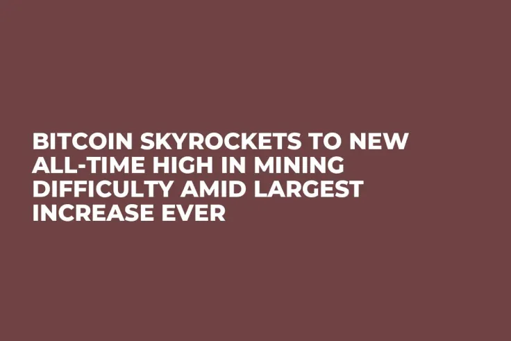 Bitcoin Skyrockets to New All-Time High in Mining Difficulty Amid Largest Increase Ever