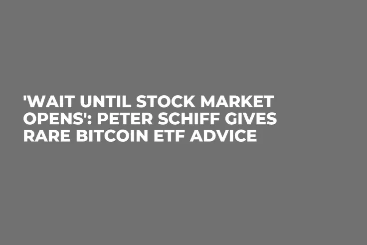 'Wait Until Stock Market Opens': Peter Schiff Gives Rare Bitcoin ETF Advice