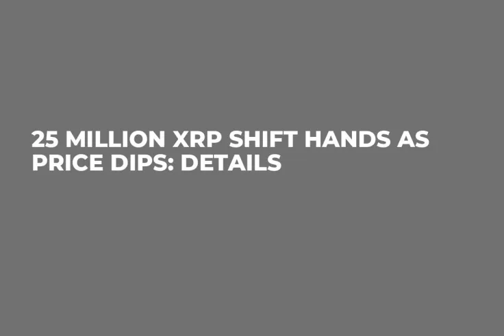 25 Million XRP Shift Hands as Price Dips: Details