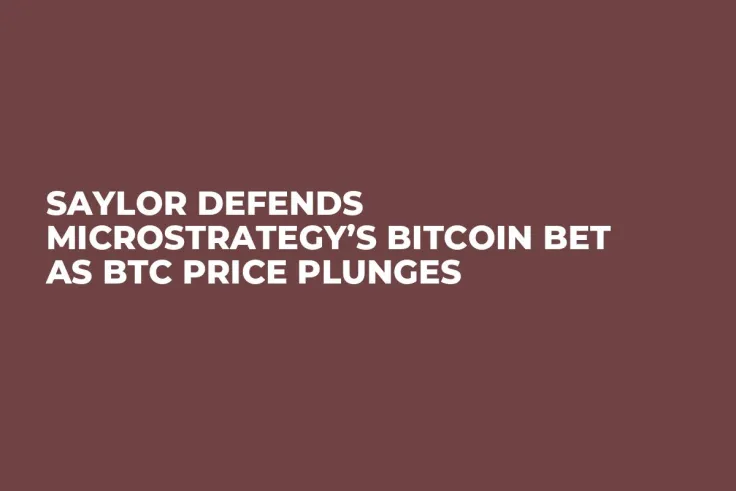 Saylor Defends MicroStrategy’s Bitcoin Bet as BTC Price Plunges