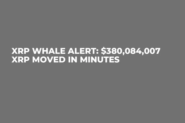 XRP Whale Alert: $380,084,007 XRP Moved in Minutes