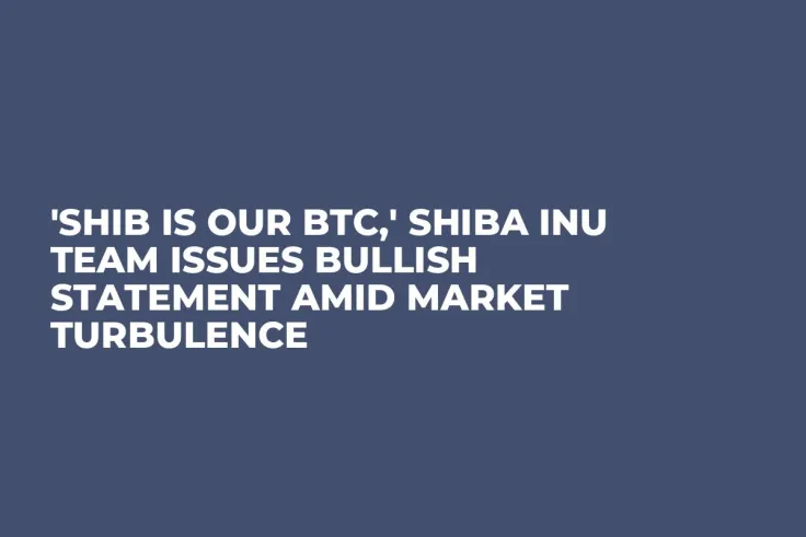 'SHIB Is Our BTC,' Shiba Inu Team Issues Bullish Statement Amid Market Turbulence
