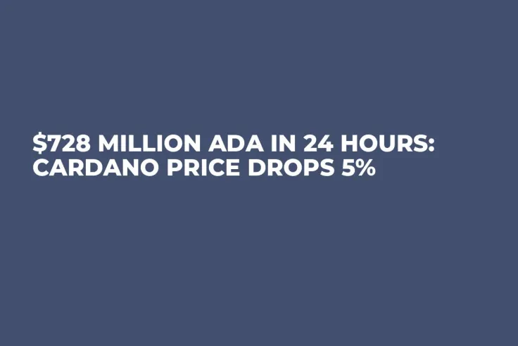 $728 Million ADA in 24 Hours: Cardano Price Drops 5%
