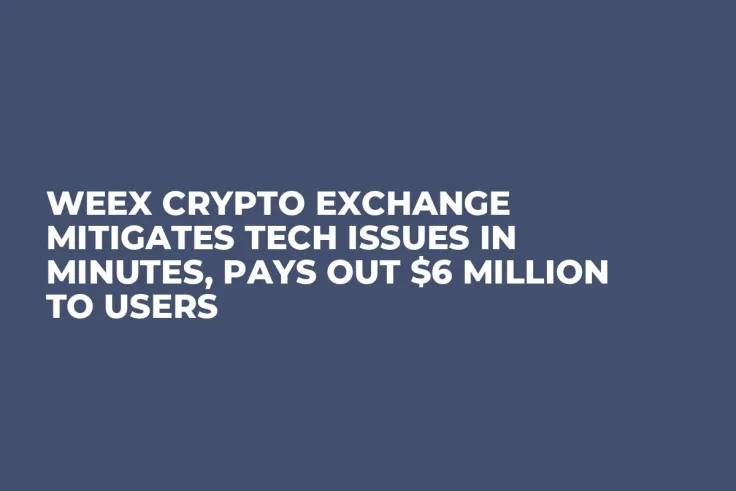 WEEX Crypto Exchange Mitigates Tech Issues in Minutes, Pays out $6 Million to Users