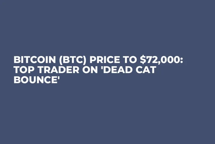 Bitcoin (BTC) Price to $72,000: Top Trader on 'Dead Cat Bounce'
