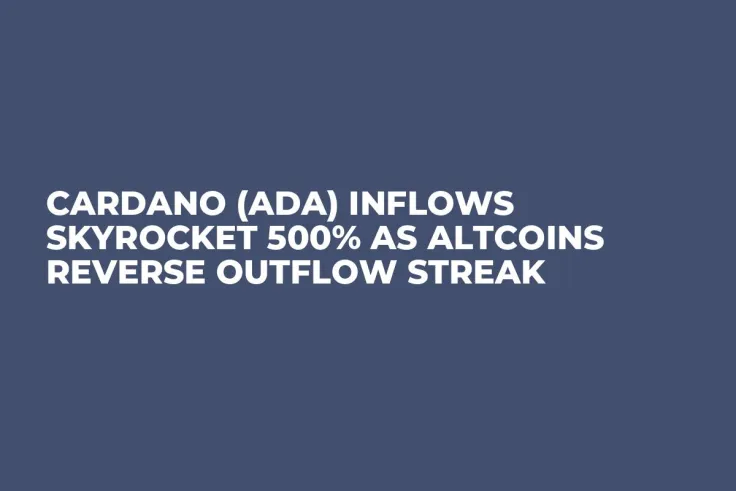 Cardano (ADA) Inflows Skyrocket 500% as Altcoins Reverse Outflow Streak