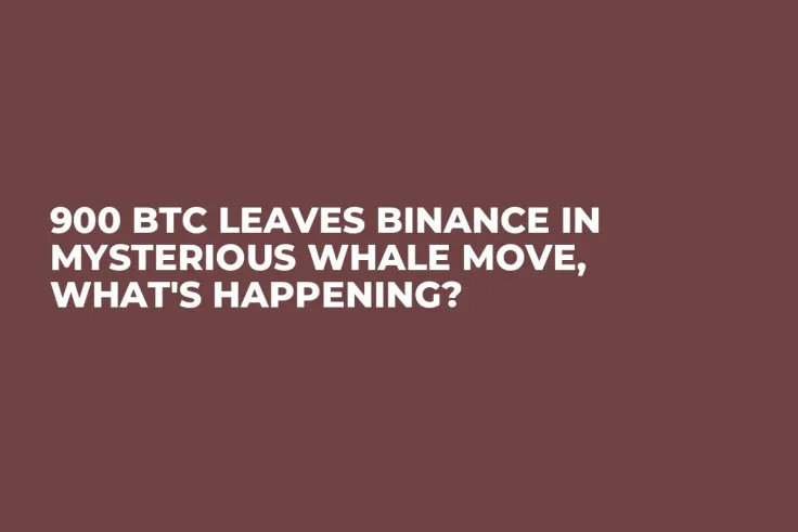 900 BTC Leaves Binance in Mysterious Whale Move, What's Happening?