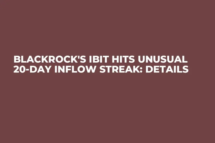 BlackRock's IBIT Hits Unusual 20-Day Inflow Streak: Details