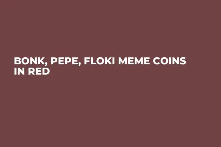 BONK, PEPE, FLOKI Meme Coins in Red