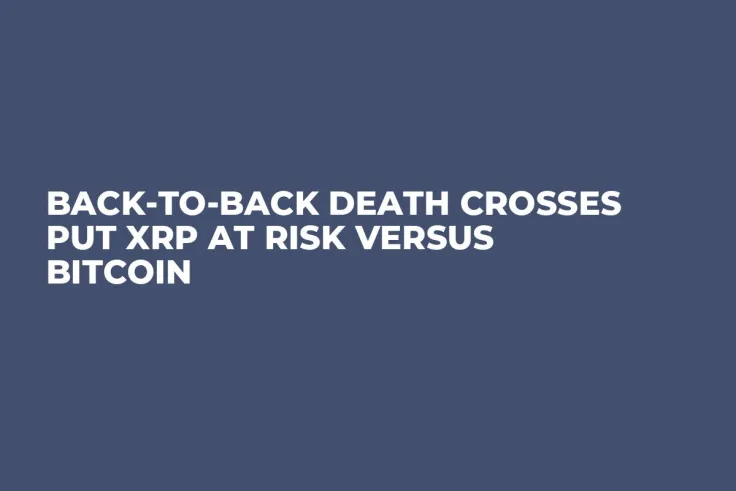 Back-to-Back Death Crosses Put XRP at Risk Versus Bitcoin