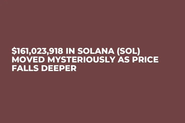$161,023,918 in Solana (SOL) Moved Mysteriously as Price Falls Deeper