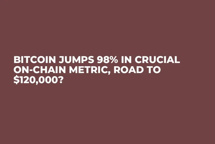 Bitcoin Jumps 98% in Crucial On-Chain Metric, Road to $120,000?