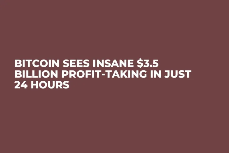Bitcoin Sees Insane $3.5 Billion Profit-Taking in Just 24 Hours