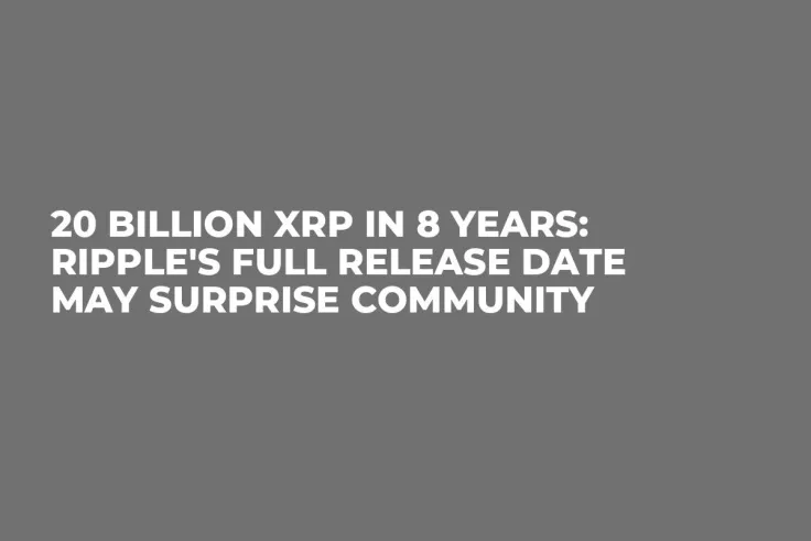 20 Billion XRP in 8 Years: Ripple's Full Release Date May Surprise Community